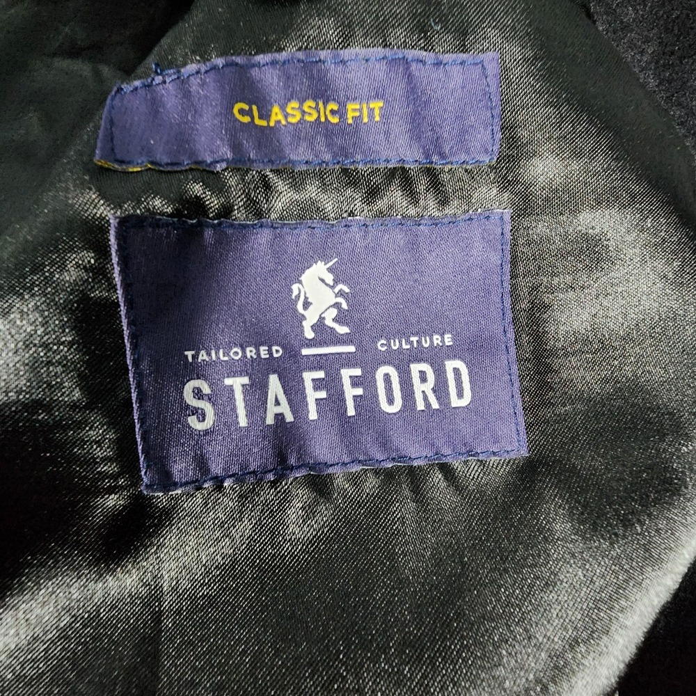 Stafford Overcoat Top Coat Winter Coat Men's 38S Black Wool blend Casual Preppy - Picture 6 of 11
